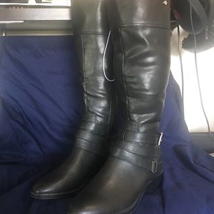 Merona sat night strappy idgaf full zip blk boots